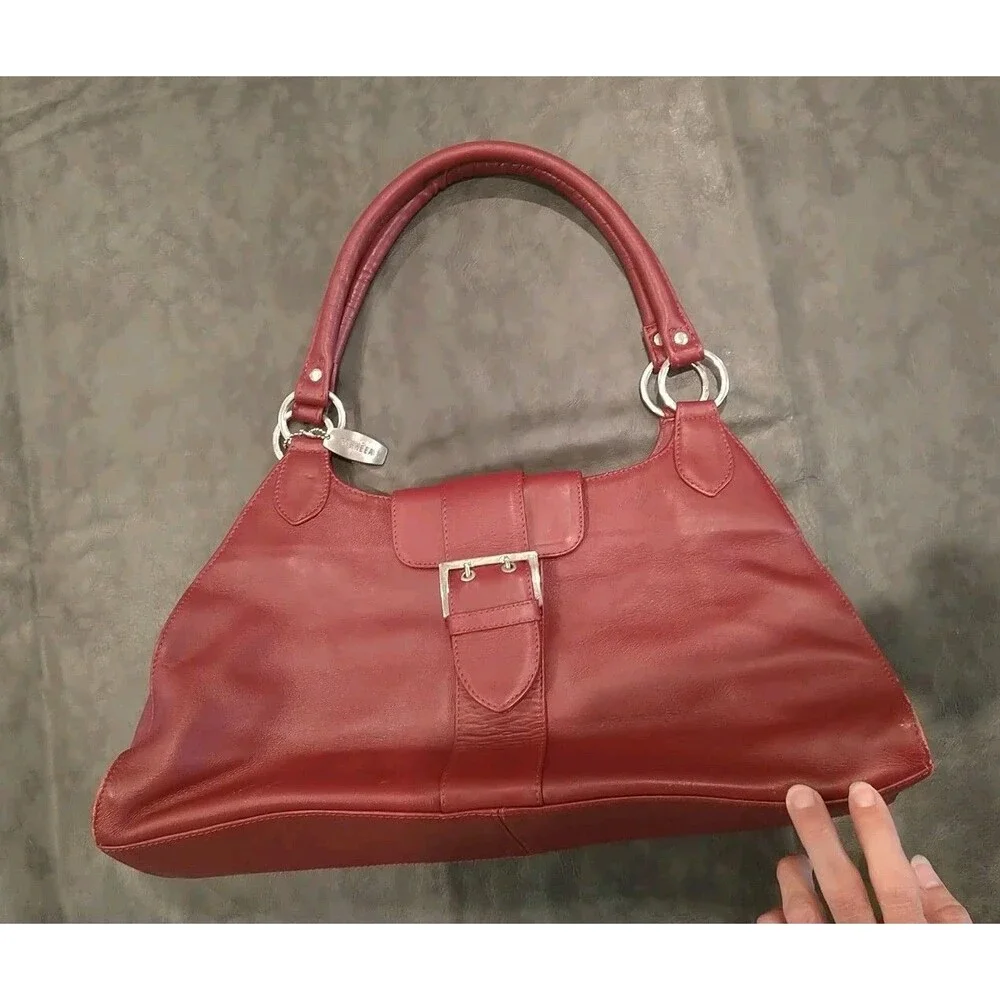 Sopheea Leather Hobo Bag Red Boho  Y2k Vintage